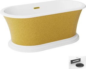 Besco Akrylátová voľne stojaca vaňa Ziva Glam Z 160x75, s prepadom BESCO-Typ výpuste: Alcaplast Click-Clack so štrbinovým prepadom, chróm
