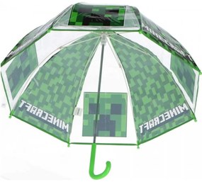 Detský transparentný dáždnik Minecraft Creeper - priemer 67 cm