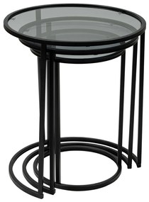 Skladací stôl Alya Black, 3 ks