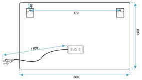 Tutumi Tutumi, LED zrkadlo 80x60cm P10407, HOM-02829