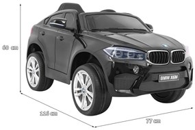 RAMIZ ELEKTRICKÉ AUTÍČKO BMW X6  - LAKOVANÉ - ČIERNE - MOTOR 2X45W - BATÉRIA - 2 x 6V/7Ah - 2023