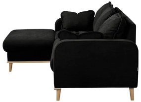 Čierna rohová pohovka (ľavý roh) Beata - Ropez