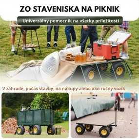 Transportný vozík HECTOR, max. 550kg, 110x75x52cm, zelený Gardebruk
