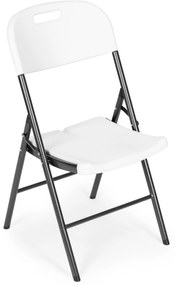 ModernHome Sada 4 skladacích stoličiek, kovový rám HDPE - biela, ModernHome