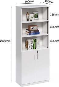 Vysoká kancelárska skriňa Houseland Prime Neo 01 80 cm biela