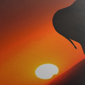 Obraz slona pri západe slnka (90x60 cm)