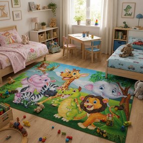 Obsession, Detský kusový koberec Torino kids 239 JUNGLE, 80x120, viacfarebná, detská izba