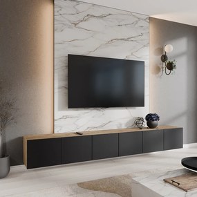 TV stolek LIO 300 cm - dub artisan/čierny mat