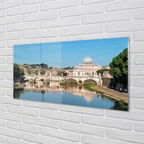 Obraz na akrylátovom skle Rome river mosty 125x50 cm