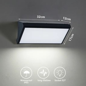 Brilagi - LED RGBW vonkajšie nástenné svietidlo TRIANGLE 1xE27/9W/230V čierna IP65