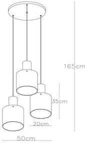 Lucide 74405/13/62 - Luster na lanku TOLEDO 3xE27/40W/230V