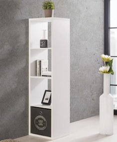 Regál Max, 4x1 priehradky, biely