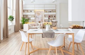 Jedálenská stolička OSLO 2 biela / naturálne nohy