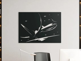 drevko Drevený obraz Kozmická loď Rozmer obrazu: 32,5 x 44,5 cm, Farba dekorácie: Čierna