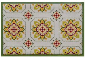 Ozdobná premium rohožka - zelený kvetinový vzor dlažby (Vyberte veľkosť: 100*70)