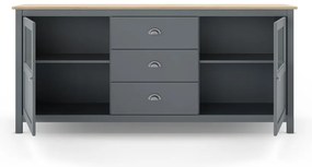 Komoda sivozelená z borovicového dreva 180x80x40 cm Misti – Marckeric