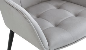 Jedálenská stolička Ferndale - zamat - svetlo šedá