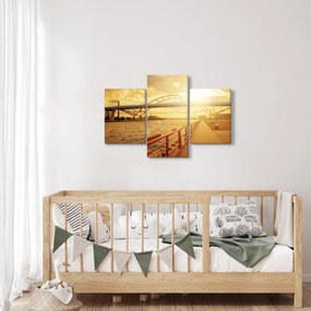 Obraz mosta pri západe slnka (90x60 cm)
