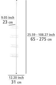 WENKO 26015100 - Rohová polica DOLCEDO 31x230 cm nerez/biela