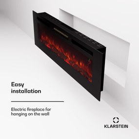 Klarstein Galeras 152, elektrický nástenný krb, 1800 W, LED