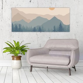 Obraz - Tyrkysové hory N⁰1 (120x50 cm)