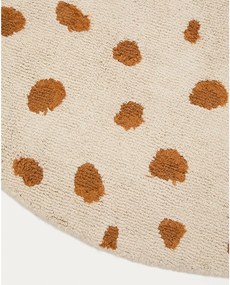 Krémový prateľný/ručne tkaný bavlnený detský koberec ø100 cm Tandani – Kave Home