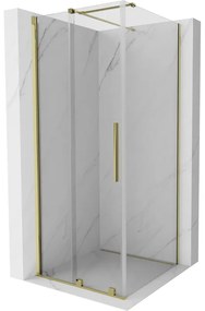 Mexen Velar sprchová kabína, posuvné dvere 110 x 110 cm, Priehľadné, Zlatá - 871-110-110-01-50