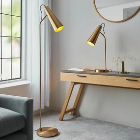 Endon 107528 - Stojacia lampa KARNA 1xE27/10W/230V mosadz