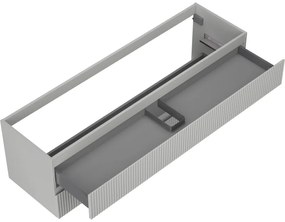 Mexen Rivel, kúpeľňová skrinka 160 cm, 2 zásuvky, drážkovaná, sivá matná, 91A20-16047-2-BFF62