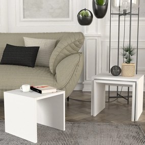 Odkladací stolík Zariel White, 3 ks
