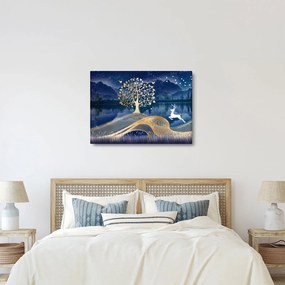 Obraz jeleňov pri splne (70x50 cm)