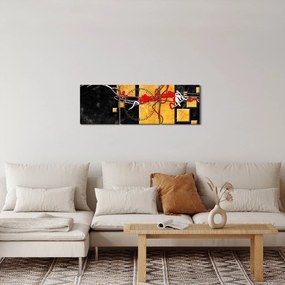 Abstraktný obraz - Tanečnice (s hodinami) (90x30 cm)