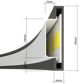 Stropné LED svietidlo Rio 110, 1x LED 70w, 3000k, g