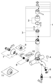 GROHE 32865000 - Vaňová batéria BAUCLASSIC DN 15 lesklý chróm