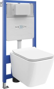 Mexen Cube podomietkový WC set Fenix Slim s WC misou a pomaly sa skláňajúcou doskou, biely lesk - 61030924000