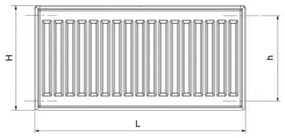 Malý doskový radiátor Rotheigner 33 400 x 1400 mm 4 bočné prípojky