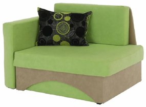 Tempo Kondela Rozkladacie kreslo, zelená/béžová, ľavá, KUBOŠ