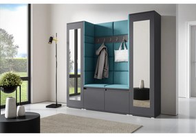 Predsieňová stena AMI 31 So zrkadlom Grafit Azúrová