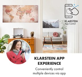 Klarstein Wonderwall Air Art Smart, infračervený ohrievač, 120 x 60 cm, 700 W, aplikácia, svet