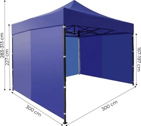 Zahradní rozkládací párty stan Torrent 3x3 m modrý