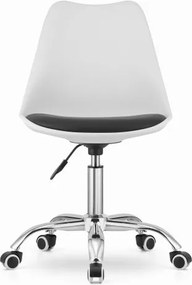 Bestent Kancelárska stolička bielo-čierna škandinávsky štýl BASIC