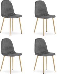 Jedálenská stolička PADVA VELVET, tmavosivá