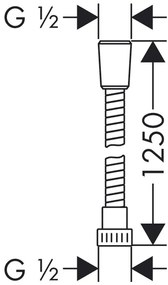Hansgrohe Metaflex, sprchová hadica 1250 mm, chrómová, HAN-28262000