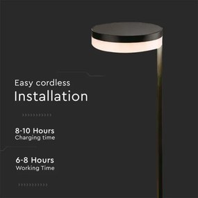 LED Vonkajšia solárna lampa LED/2W/3,7V 3000K IP54 2000 mAh čierna