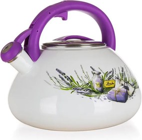 Smaltovaná pískacia kanvica LAVENDER 3 l