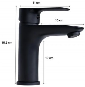 Erga Korfu, umývadlová batéria h-155, čierna matná, ERG-YKA-BU.KORFU24-BLK