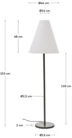 Tmavozelená stojacia lampa s textilným tienidlom (výška 153 cm) Navat – Kave Home