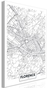 Artgeist Obraz - Florence Map (1 Part) Vertical Veľkosť: 20x30, Verzia: Na talianskom plátne