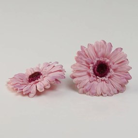 Umelá hlava kvetu gerbery STEFANI bielo-ružová. Cena je uvedená za 1 kus.