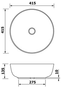 Sapho Sapho, PRIORI keramické umývadlo na dosku, priemer 41,5cm, medená, PI040